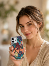 Lifestyle view of The Upside-Down Bloom iPhone 17 case