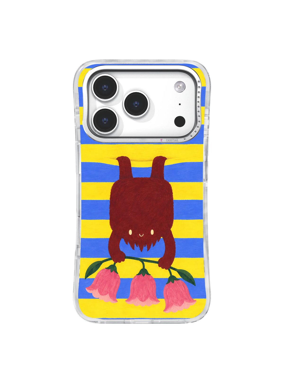Burgundy Bloom artwork on an iPhone 17 Pro case