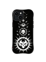Crowned Thorn Ascension gothic halo artwork on iPhone 15 Plus case
