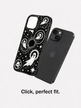 Celestial gothic iPhone 15 Plus case separated fit view