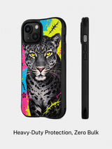 Front and side views of Thorn Leopard Bloom phone case