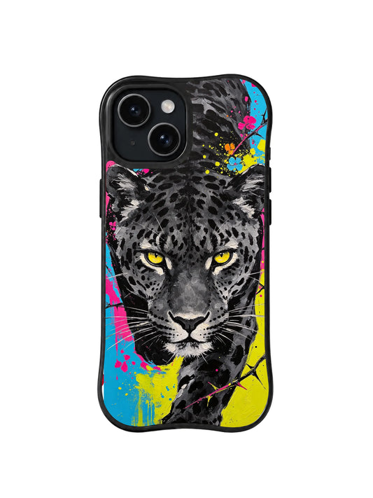 Thorn Leopard Bloom iPhone 15 Plus case in Electric Garden Hunt artwork