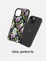 Thornless Night Garden dark floral phone case detail