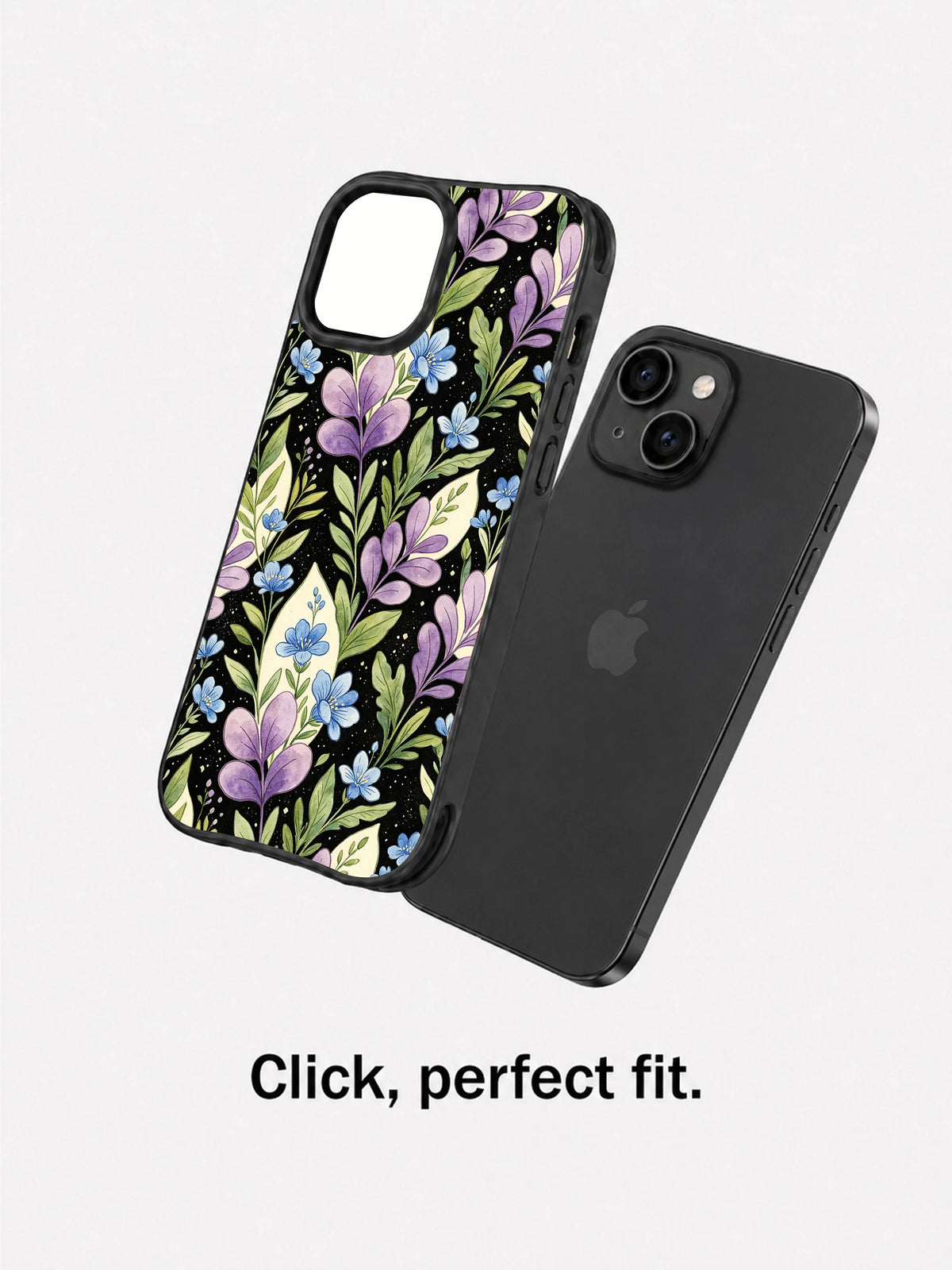 Thornless Night Garden dark floral phone case detail