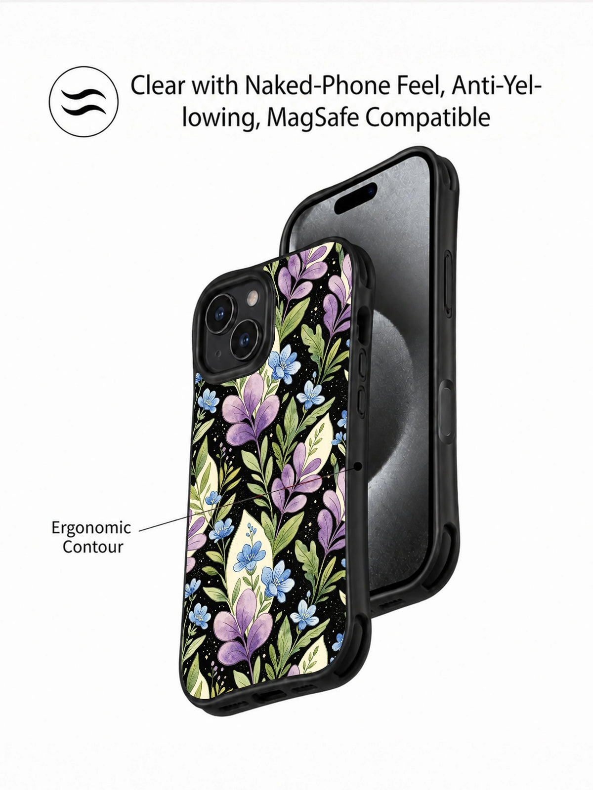 Thornless Night Garden iPhone 15 Plus case camera frame