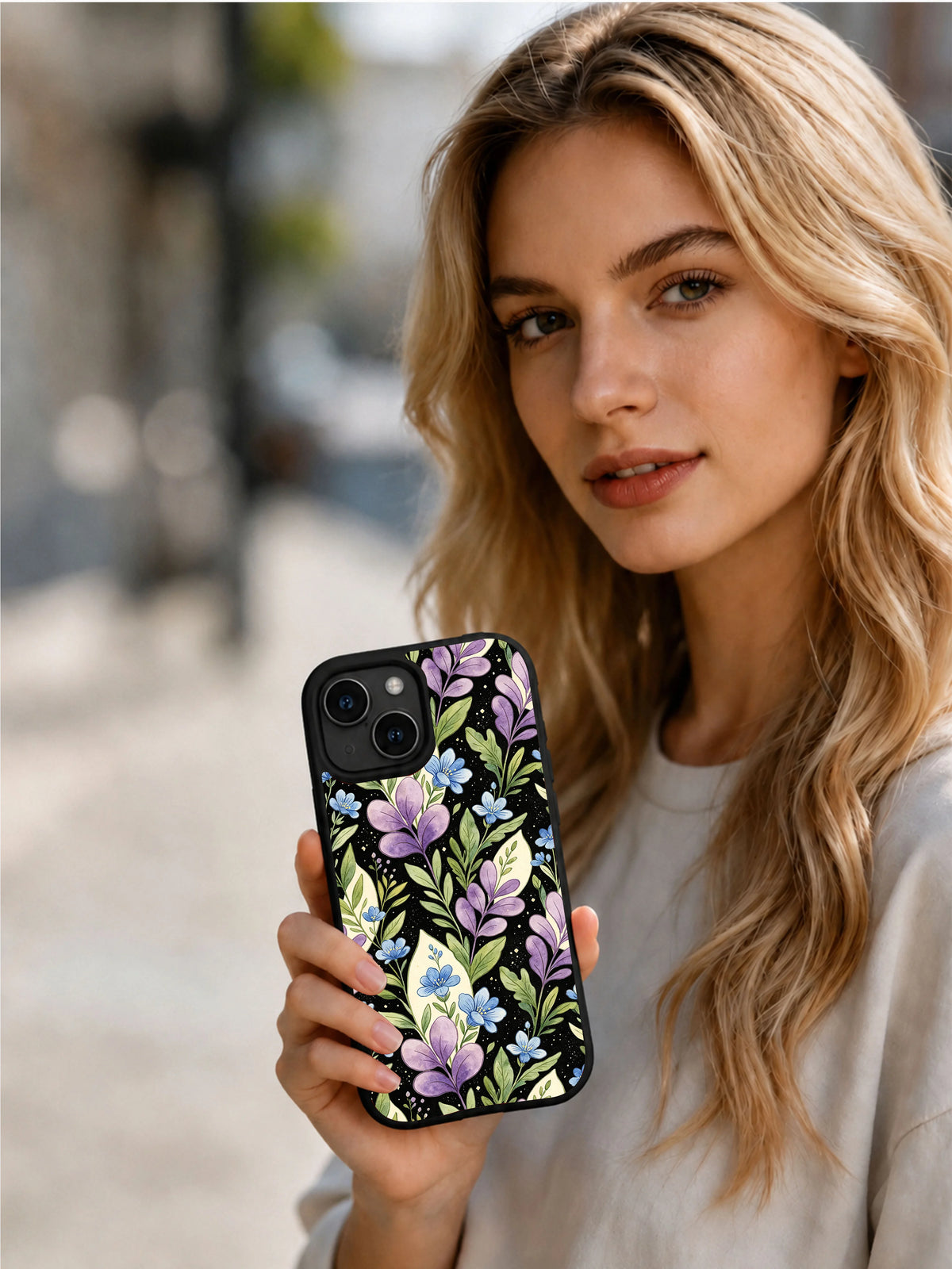 Thornless Night Garden artist-designed phone case lifestyle