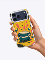 The Thunder Drum Picnic iPhone 17 Pro Max Case shown in hand