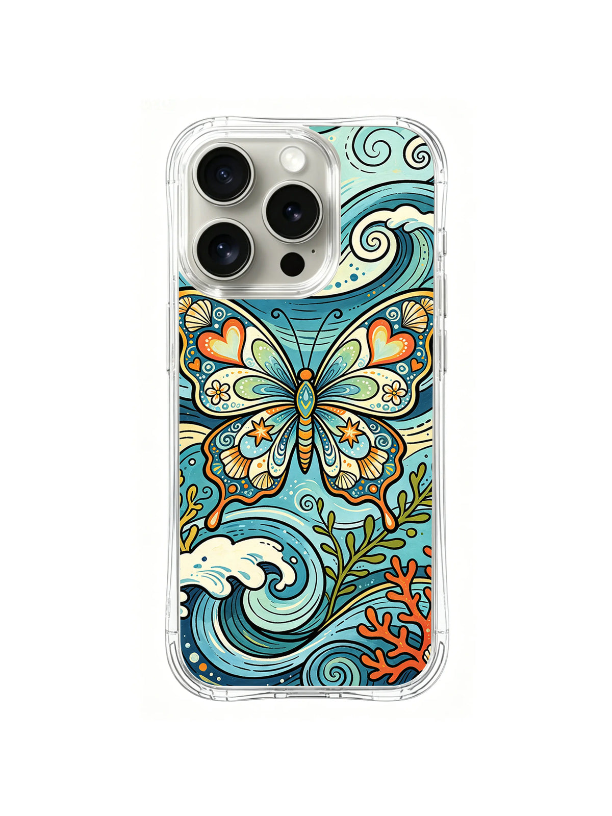 Butterfly Reef Current iPhone 14 Pro case pattern