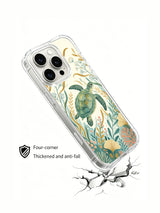 Sea turtle botanical iPhone 15 Pro Max case view 4