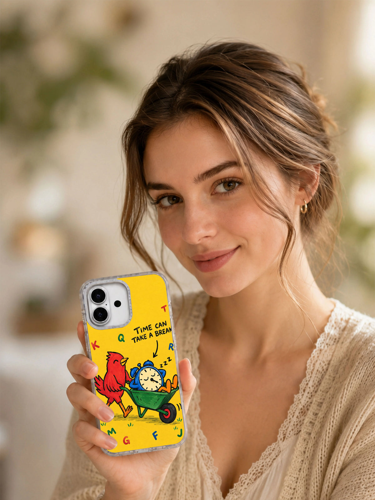 Time Can Take a Break iPhone 16 case lifestyle view