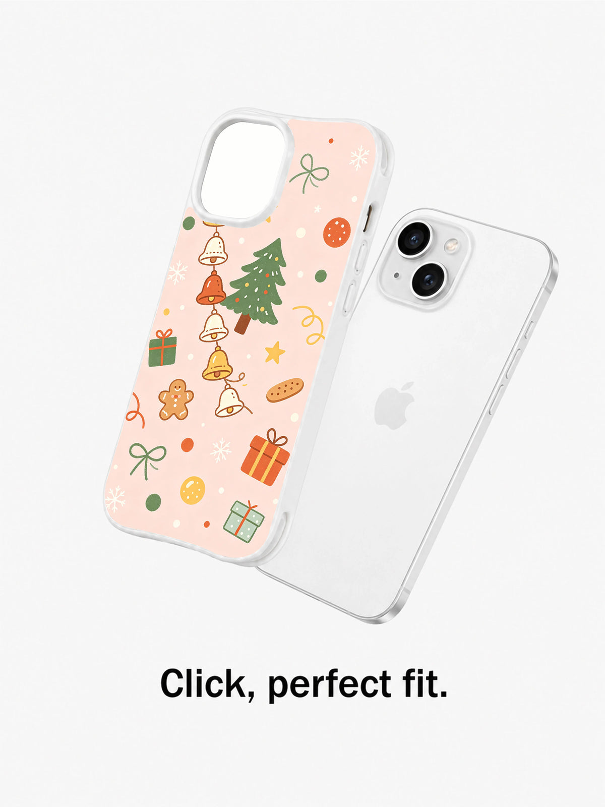 Jingle Bell Garland iPhone 14 Plus case fit presentation