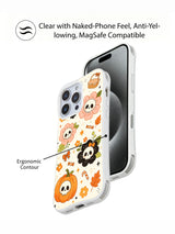 Tiny Skeleton Flower Picnic iPhone 14 Pro case shown with magnetic accessory