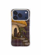 The Toadstool Waiting Room mushroom shelter iPhone 17 Pro case, pattern one