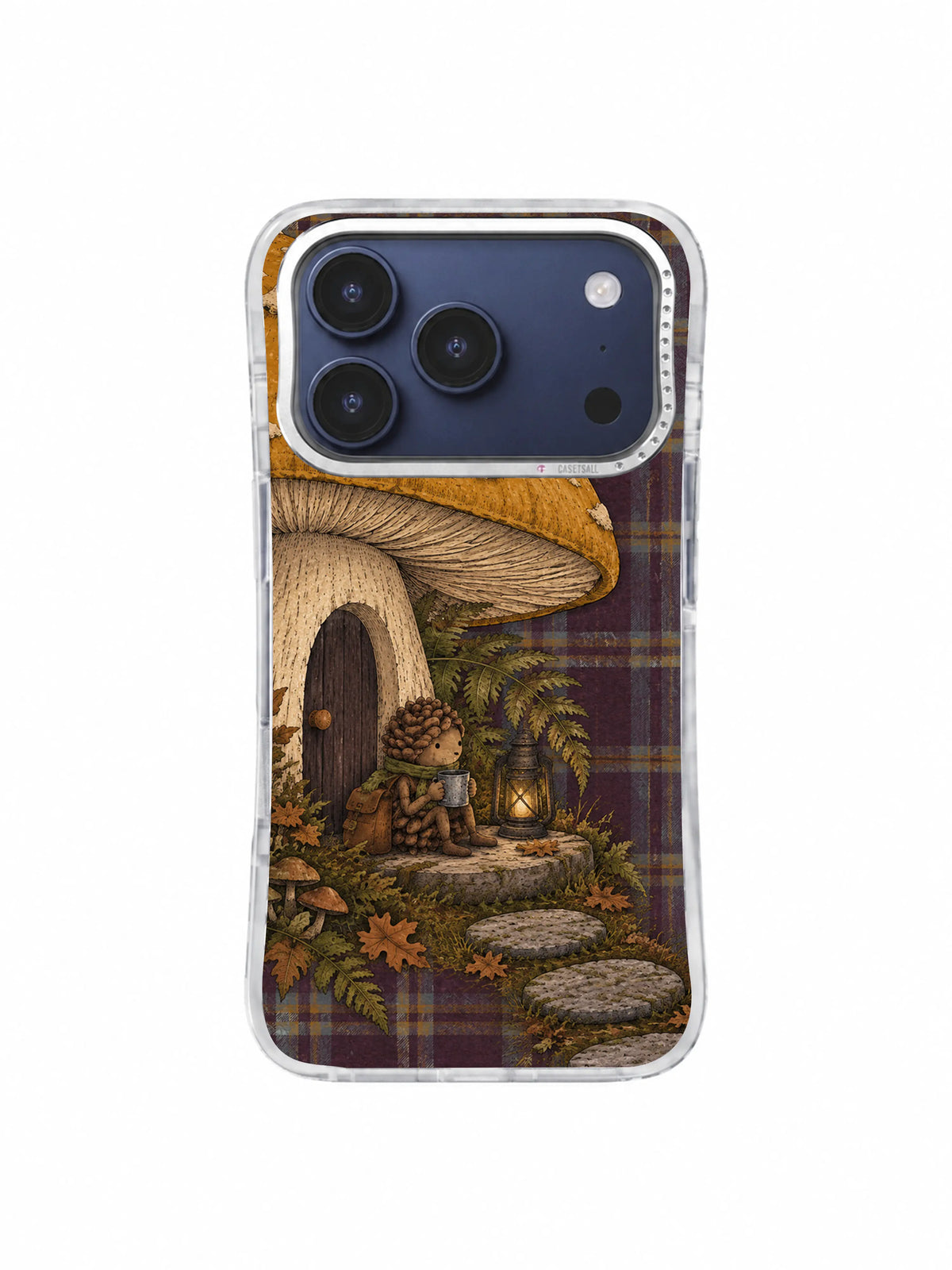 The Toadstool Waiting Room stepping stones iPhone 17 Pro case, pattern four