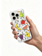 Friendly trophy-holding fruit athlete gathering design iPhone 16 pro Case, durable antimicrobial phone casing exclusively developed by PhoneCasing.