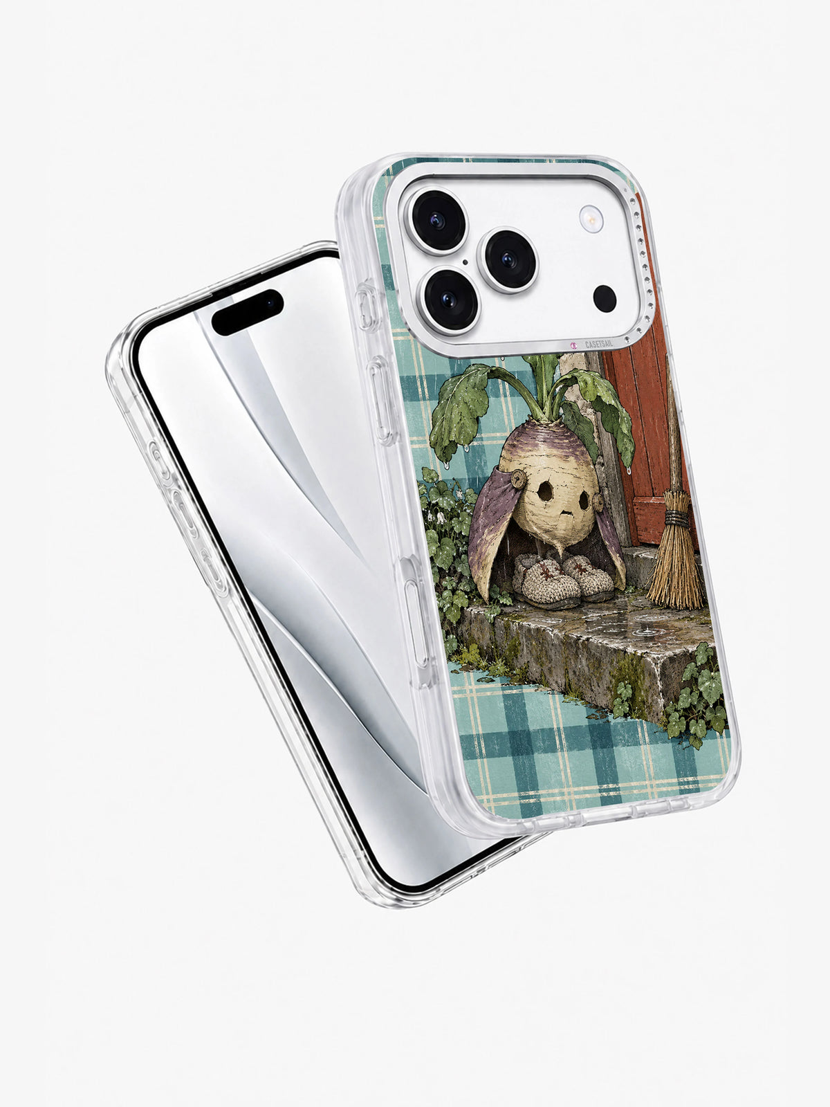 Turnip at the Back Door iPhone 17 Pro case angled view
