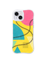 Turquoise Solar Track iPhone 15 case pattern