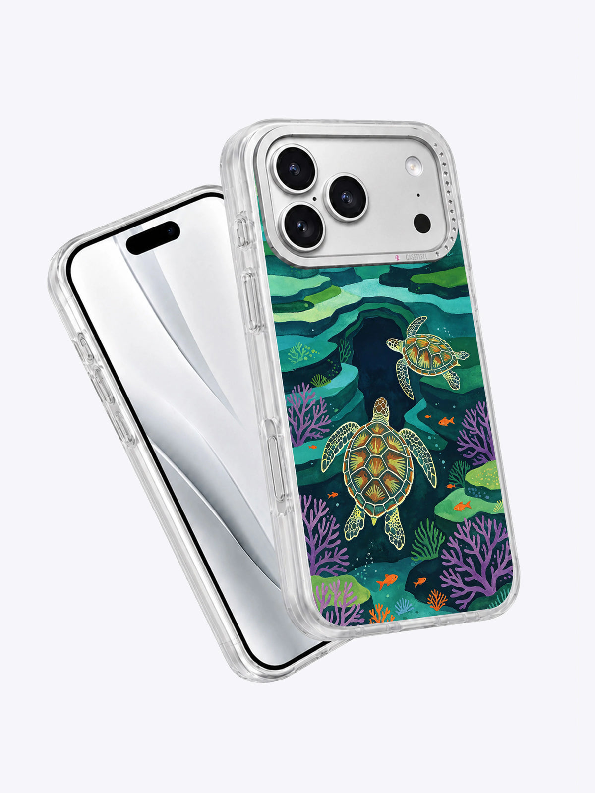 Turtle Emerald Bay iPhone case shown at an angle