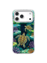 Twin Turtle Confluence emerald ocean art iPhone case