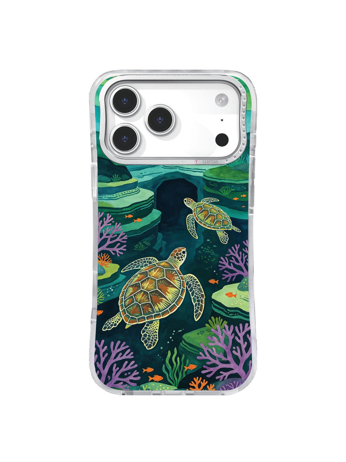 Reefward Journey sea turtle art iPhone case