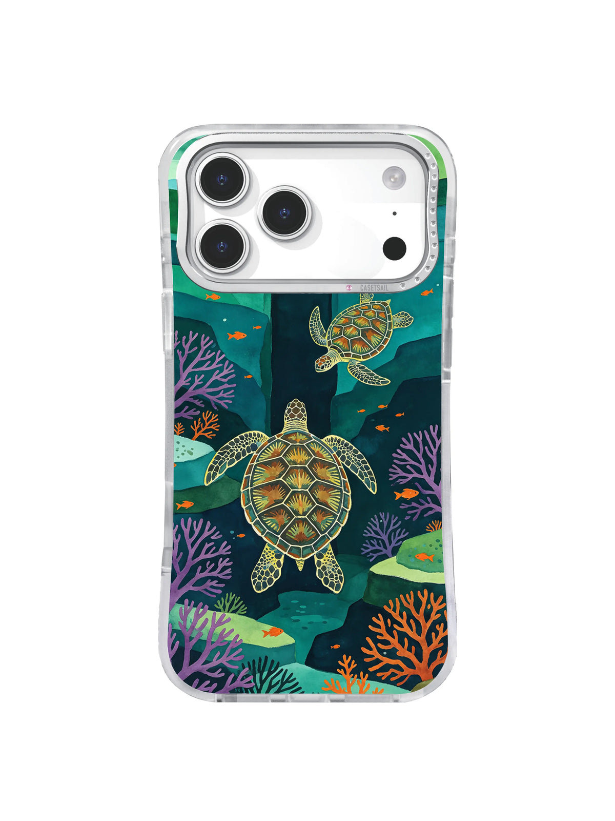 Coral Current Meeting sea turtle reef art iPhone case