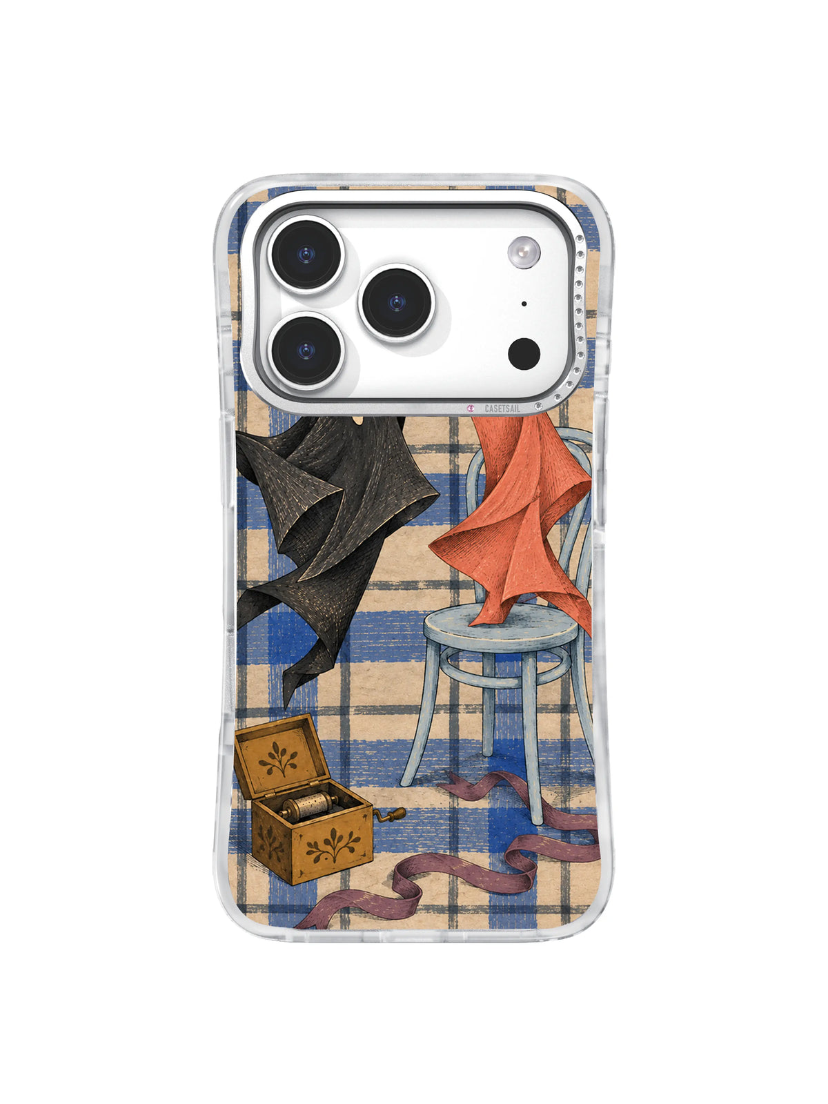 Handkerchief waltz finale with ocher music box and curling ribbon iPhone case art