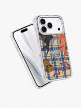 Two Handkerchiefs Learn to Waltz iPhone 17 Pro case in angled front and back view