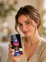 Two Moons in the Mirror iPhone 17 Case lifestyle view