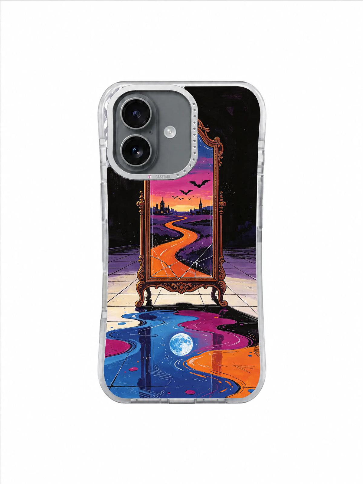 Liquid Reflection Passage artwork on Two Moons in the Mirror iPhone 17 Case