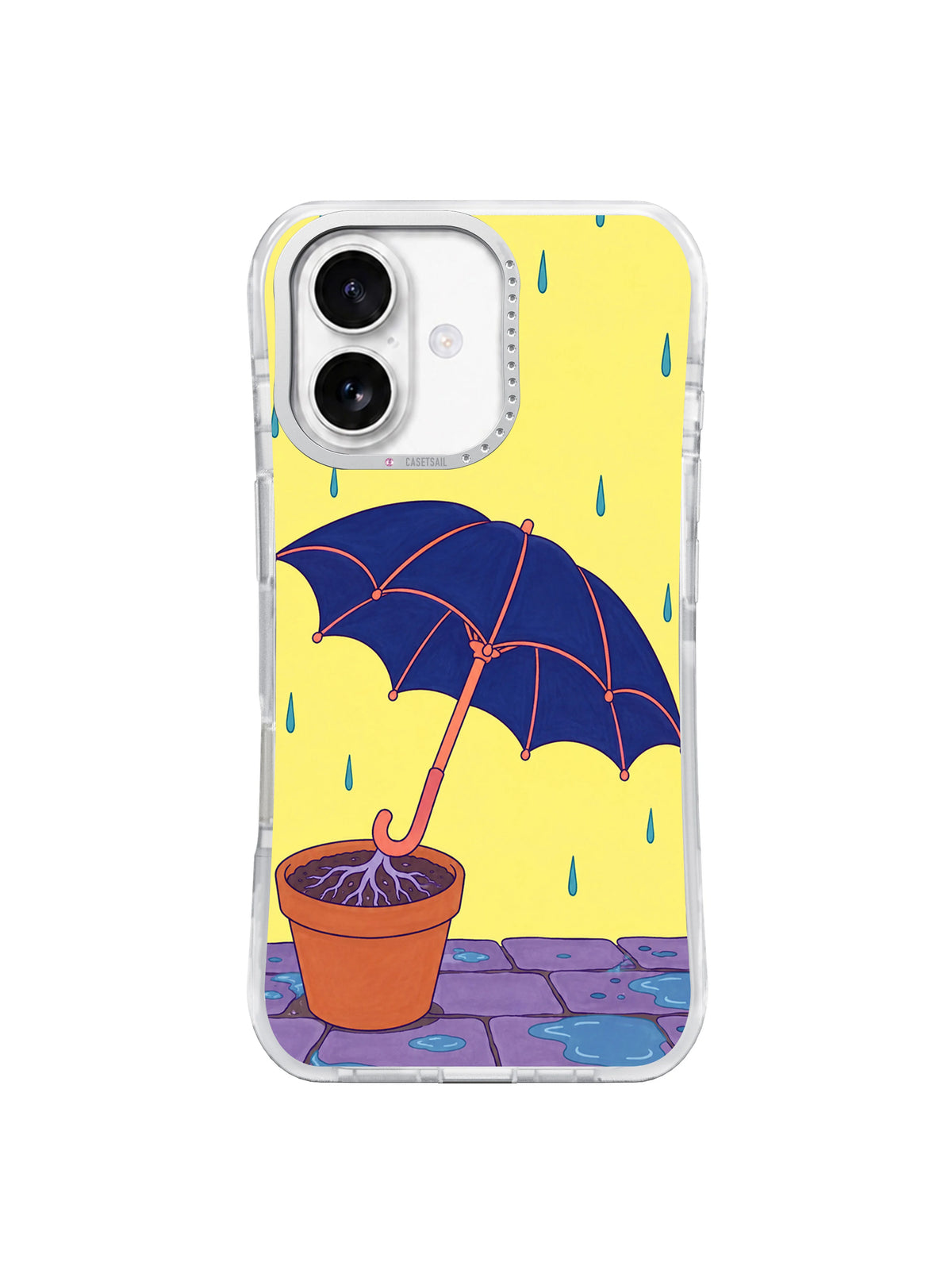 Front view of The Umbrella That Grew Roots iPhone 17 case