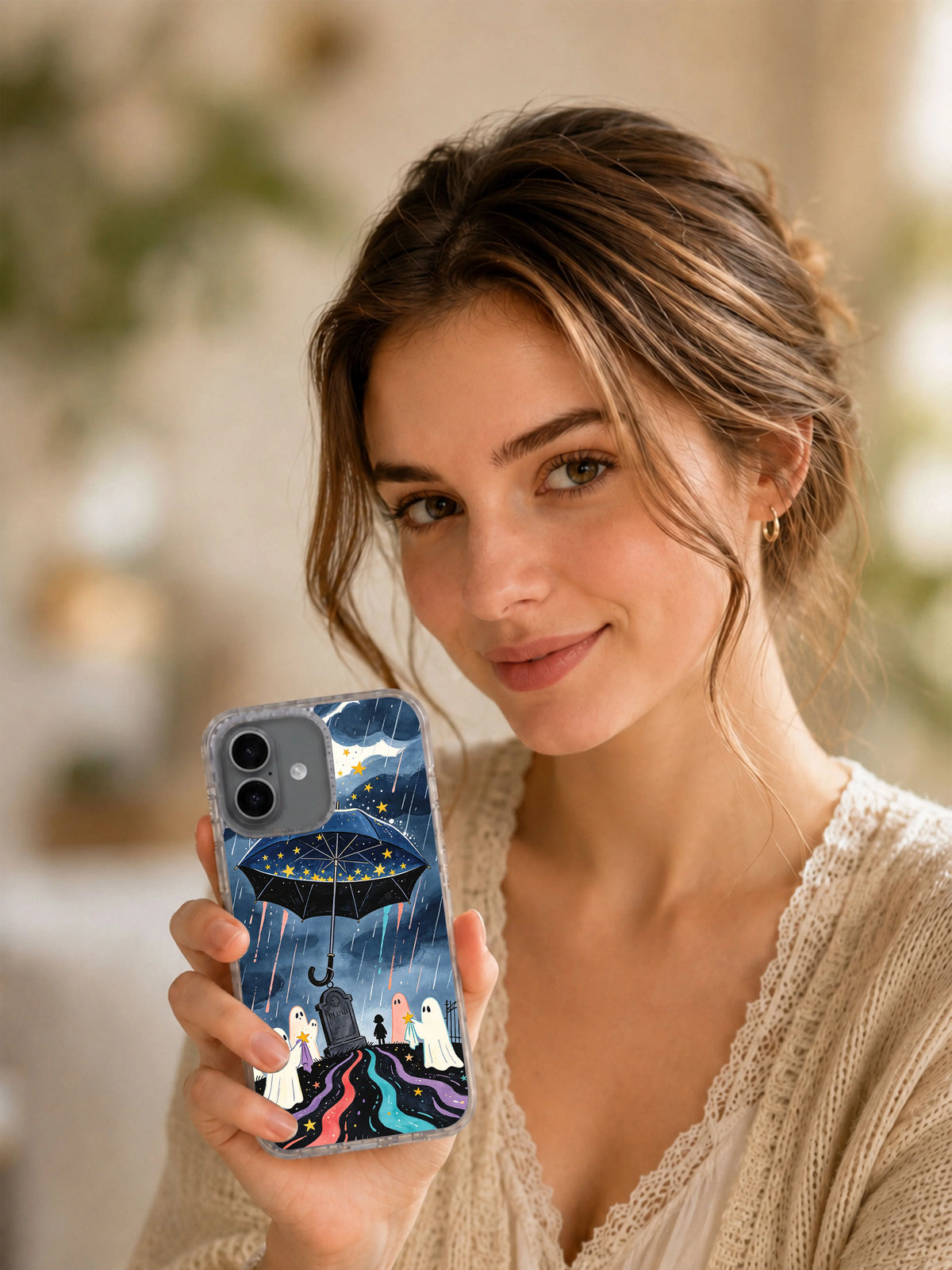 Umbrella of Small Courage iPhone 17 Case lifestyle view