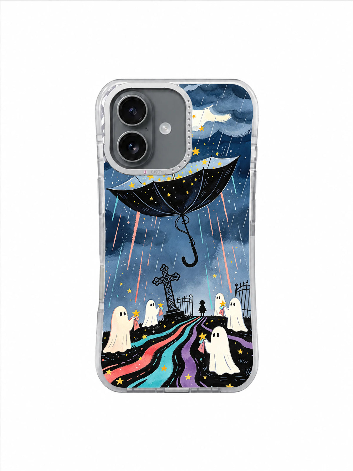 Crooked Gate Starlight Shelter artwork on Umbrella of Small Courage iPhone 17 Case