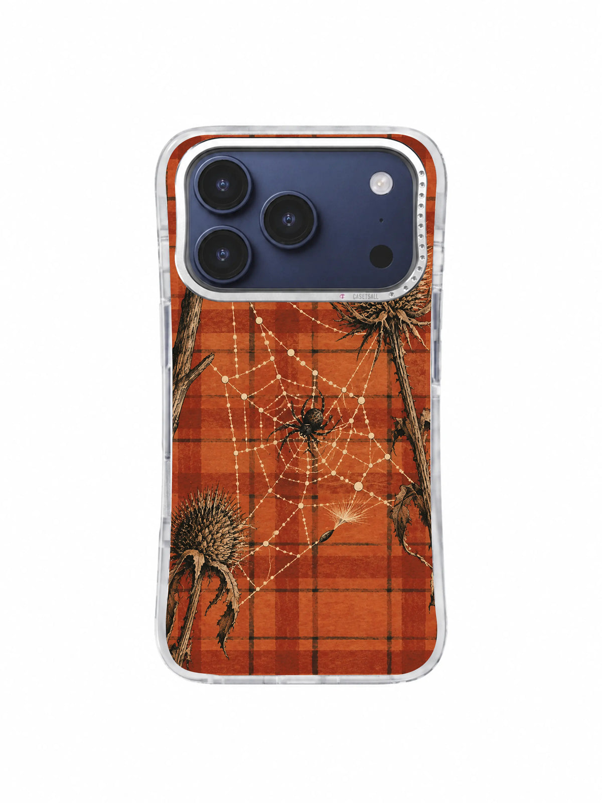 An Unfinished Constellation apricot plaid iPhone 17 Pro case, pattern five