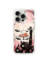 The Upside-Down Bat Tea Party iPhone 13 Pro case – Haunted Rooftop Tea pattern by Vesper Rosethorn