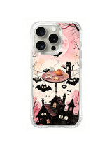 The Upside-Down Bat Tea Party iPhone 13 Pro case – Moonlit Bat Banquet pattern by Vesper Rosethorn
