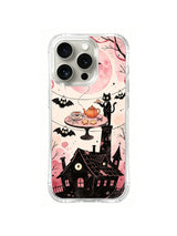 The Upside-Down Bat Tea Party iPhone 13 Pro case – Pink Moon Tea Flight pattern by Vesper Rosethorn