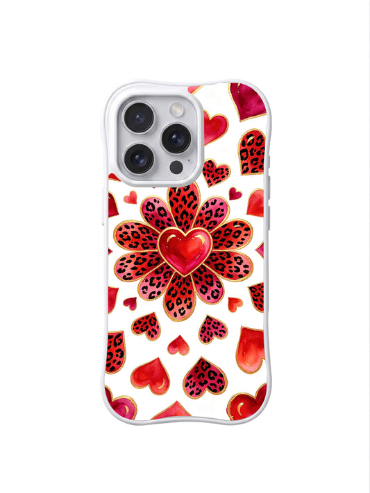 Velour Daydream Hearts leopard flower iPhone 16 Pro case view 1