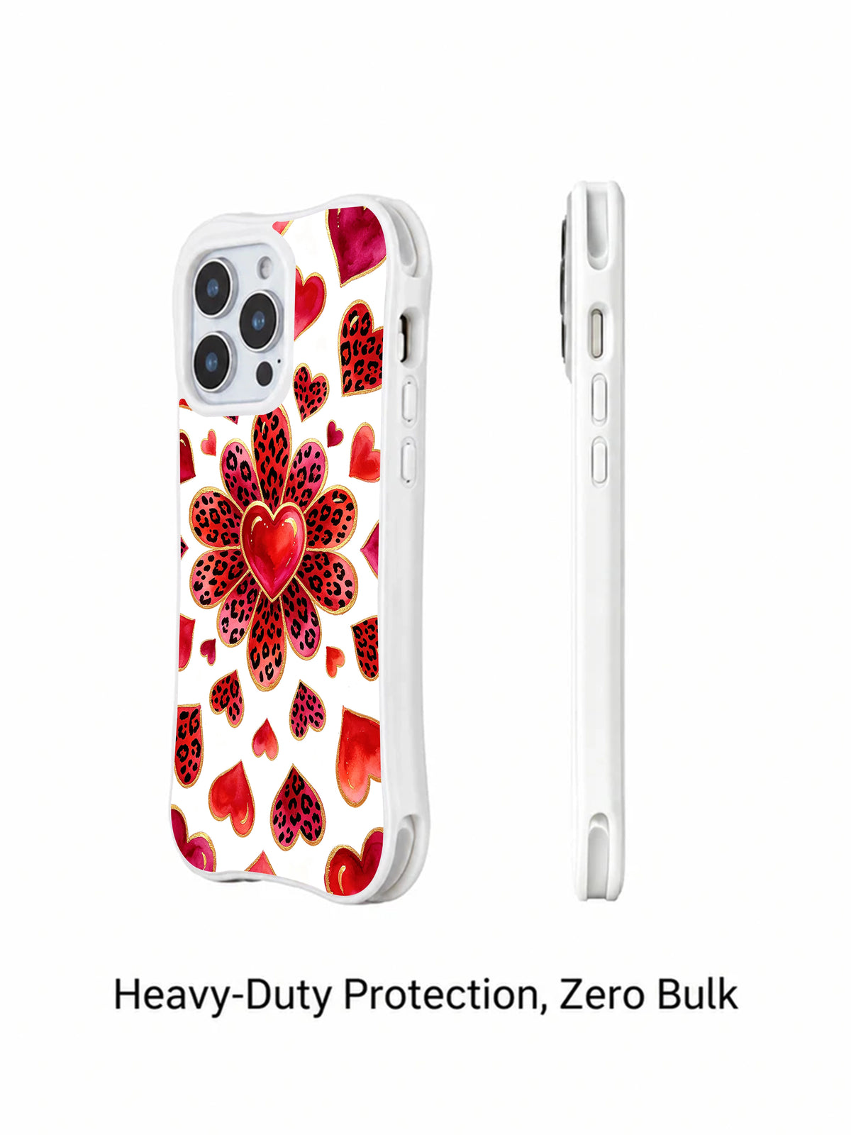 Velour Daydream Hearts leopard flower iPhone 16 Pro case view 3