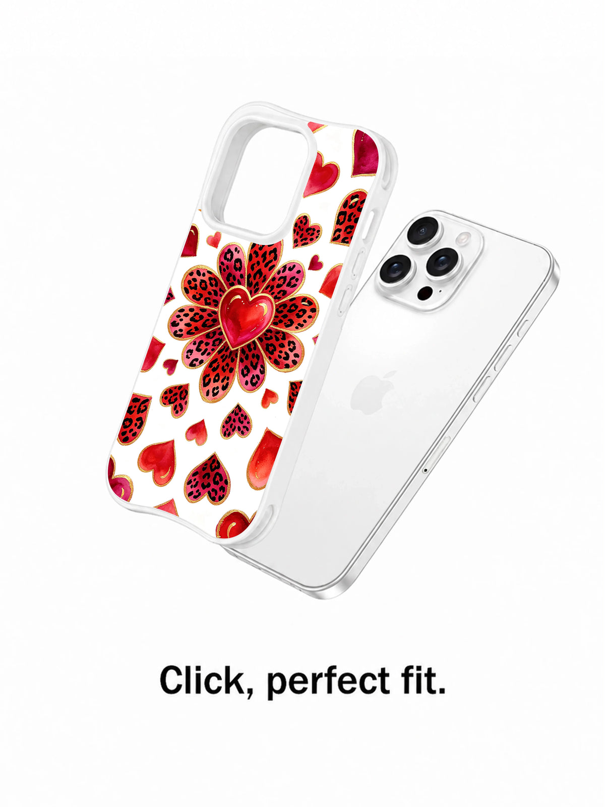 Velour Daydream Hearts leopard flower iPhone 16 Pro case view 4