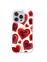 Layered Leopard Hearts pattern iPhone 16 Pro case