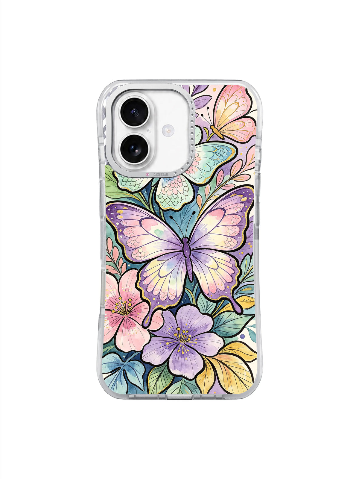 Velvet Butterfly Garden floral iPhone 17 case