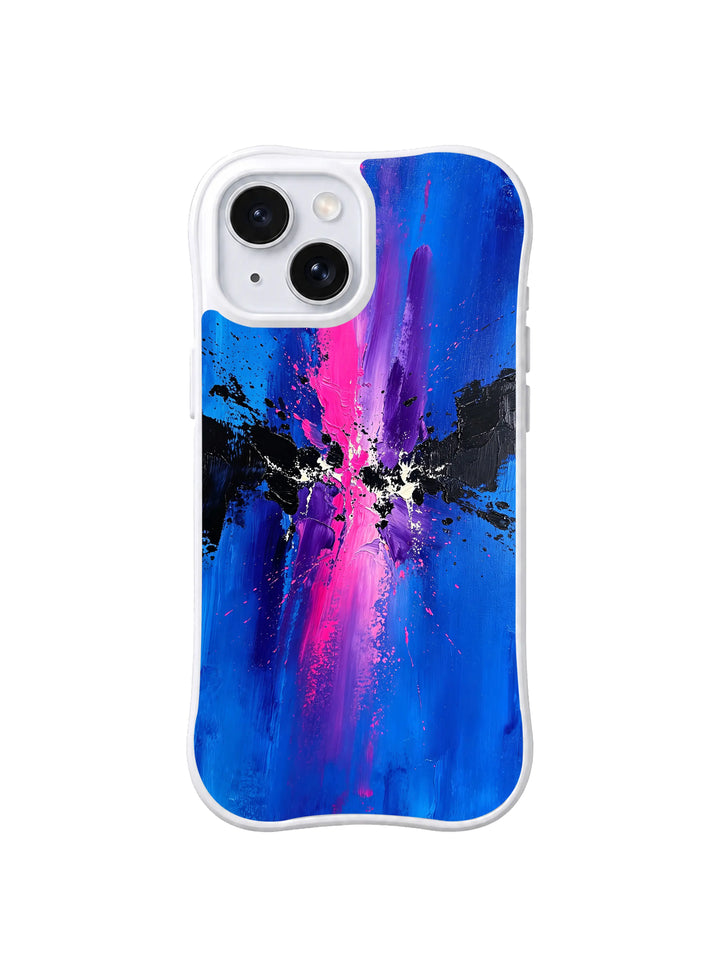 Velvet Impact Blue Pink Abstract iPhone 15 Plus Case