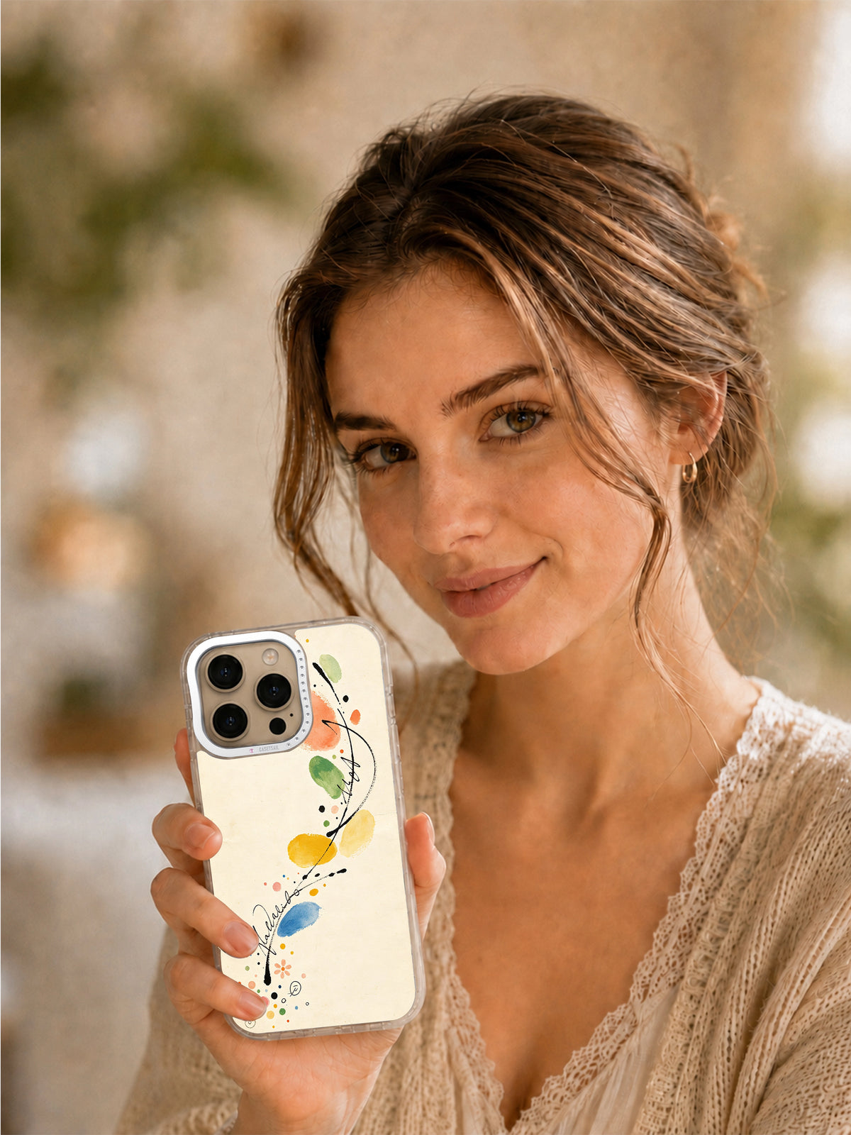 Velvet Love Garden iPhone 16 Pro case lifestyle view