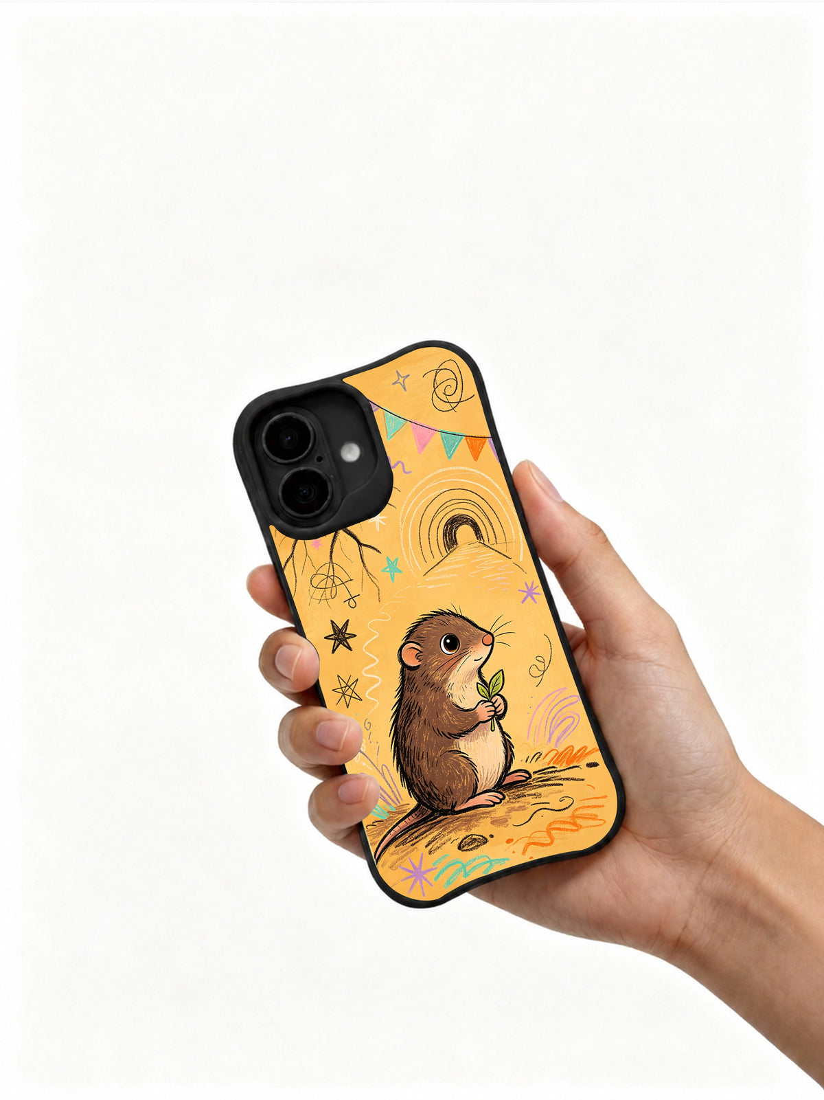 Velvet Mole dark academia phone case hand view