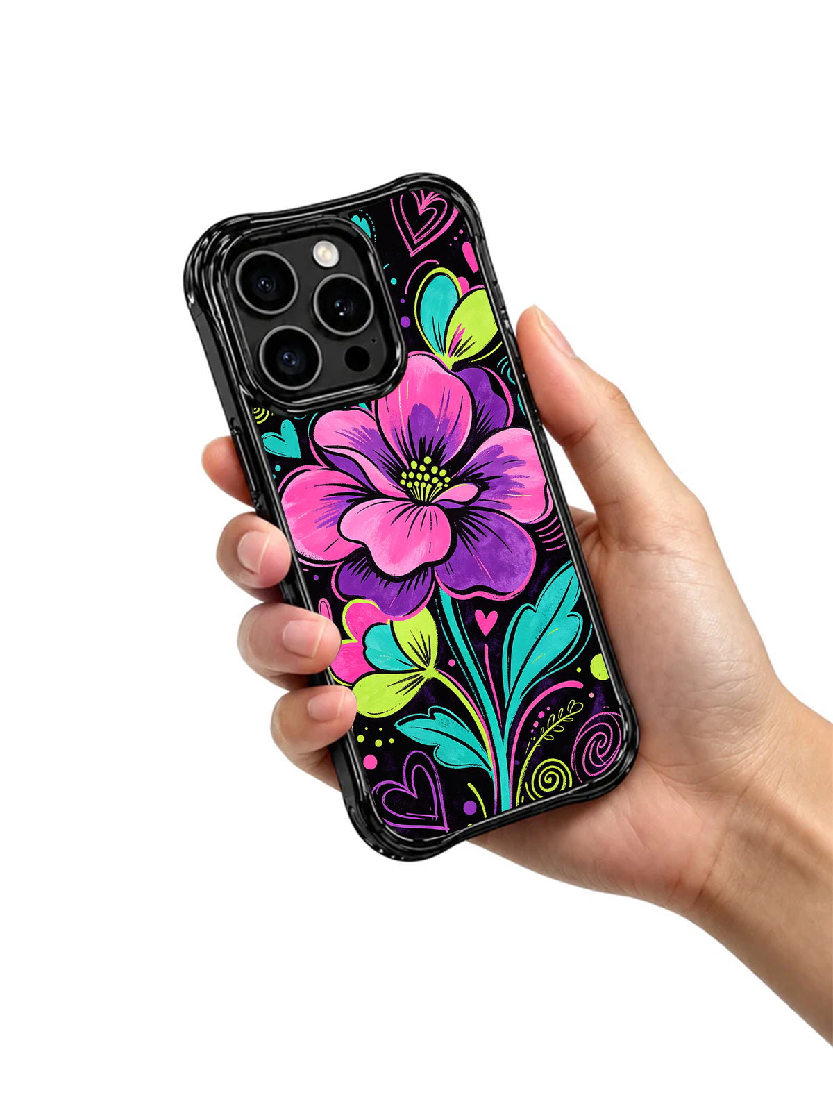 Velvet Night Blossoms neon floral case