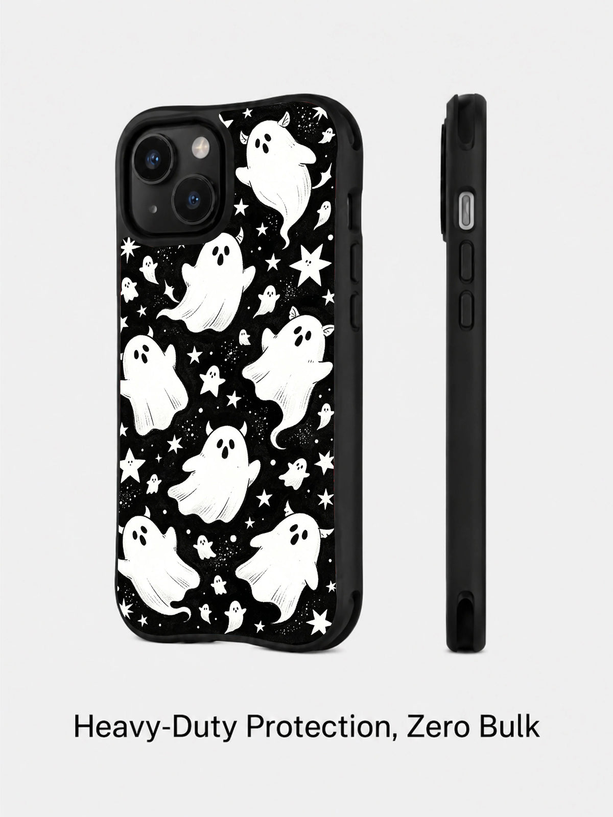 Vesper Wraith cozy ghost iPhone 15 Plus case front and side view