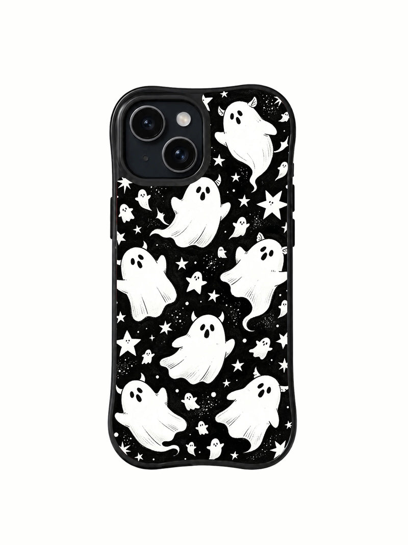 Velvet Night Companions iPhone 15 Plus Case – Cute Gothic Ghost Art