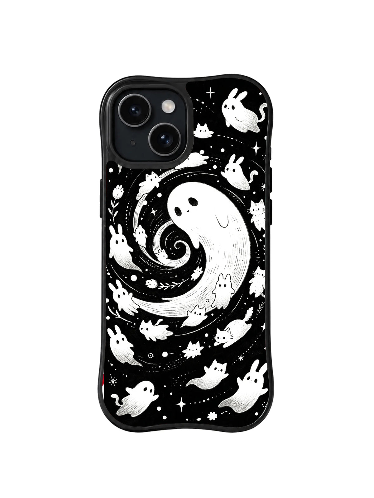 Velvet Friend Constellation cute ghost artwork on iPhone 15 Plus case