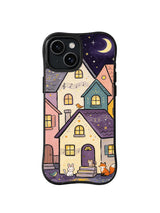 Crescent Choir Cottage: Pastel cottages, small animals and a crescent moon fill a quiet night lane.