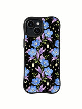 Velvet Night Petals dark floral iPhone 15 Plus case front view